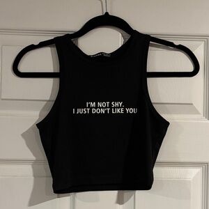 Grawell Black Graphic Crop Top size‎ XS